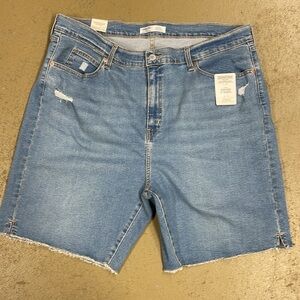 Levi Strauss Signature Heritage Distressed 9” Bermuda Jean Shorts NWT 22/W36